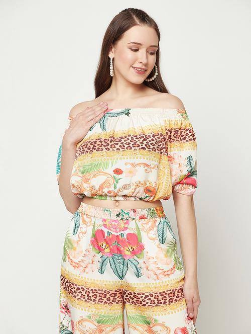 women's crop off shoulder top - 19772561 - Standard Image - 0