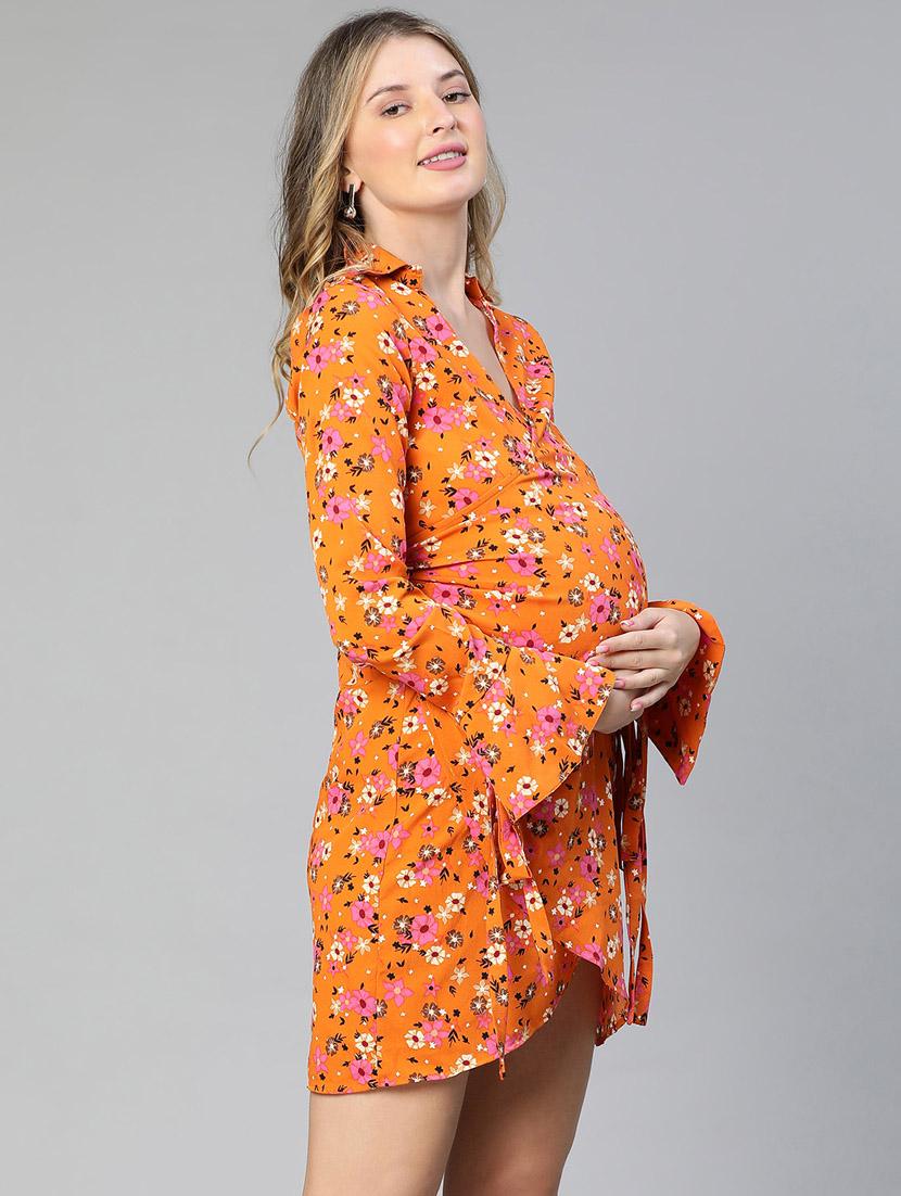 orange floral maternity wear - 19774995 - Standard Image - 2