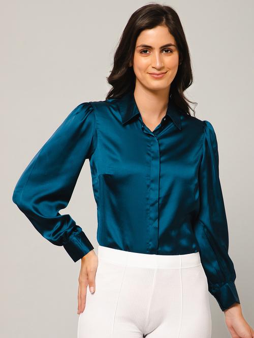solids satin regular shirt - 19775871 - Standard Image - 0