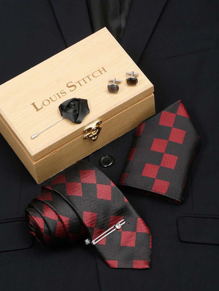 louis stitch mens necktie suit accessories set 