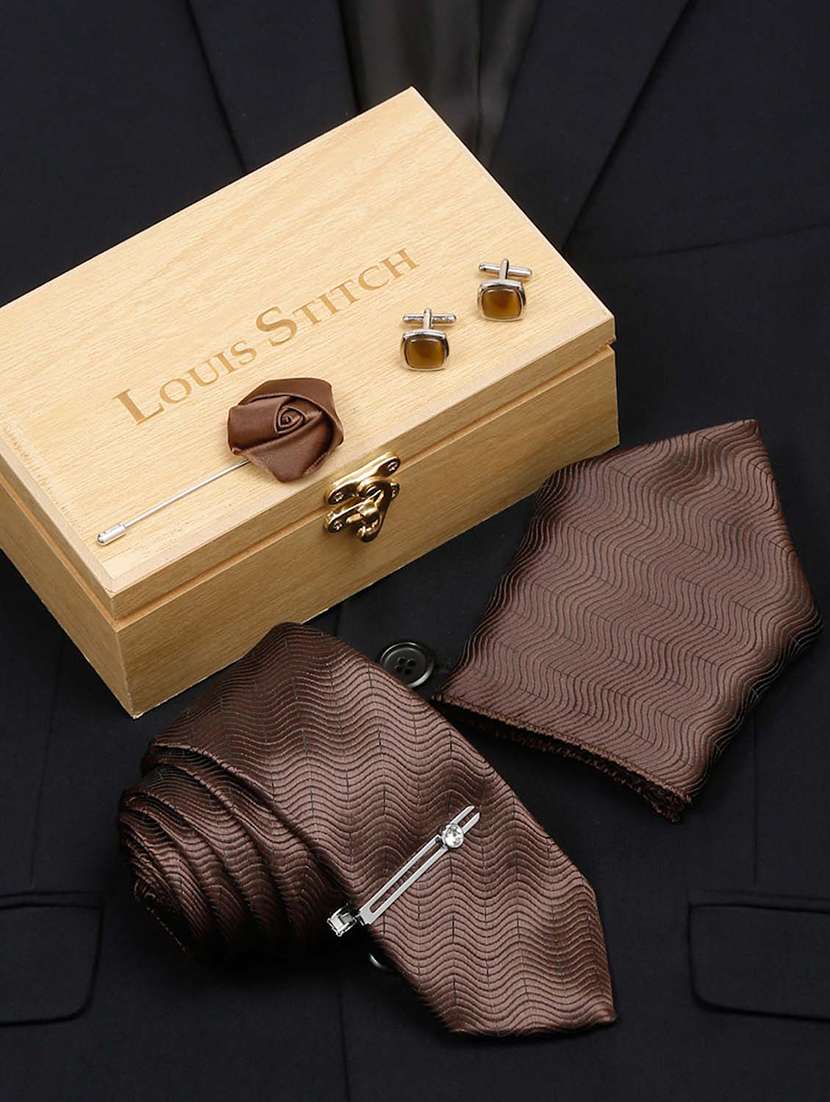 louis stitch mens necktie suit accessories set 