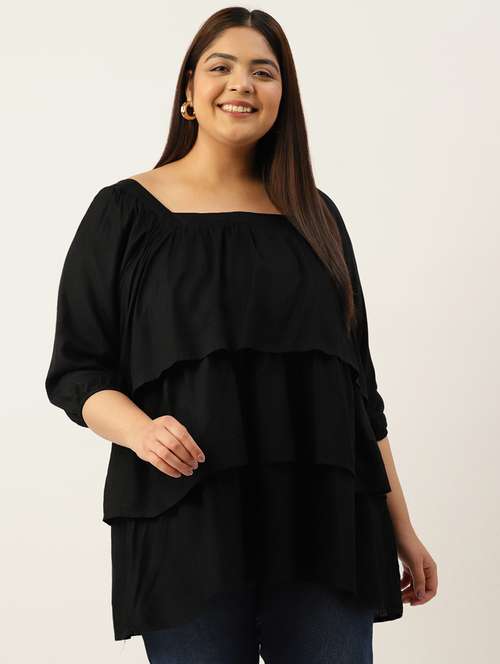 women's layered square neck top - 19777752 -  Standard Image - 0