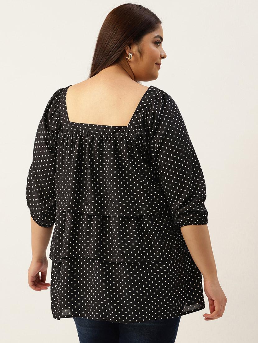 women's ruffle square neck top - 19777759 - Standard Image - 2