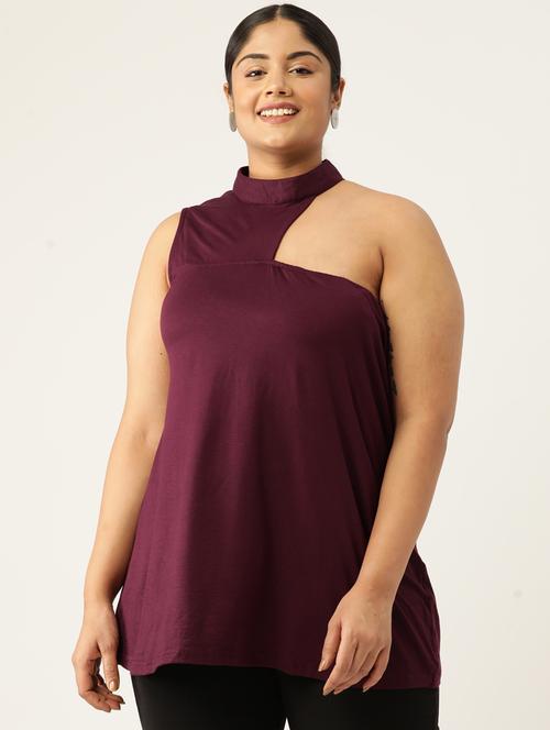 women's asymmetric mock neck top - 19777873 -  Standard Image - 0