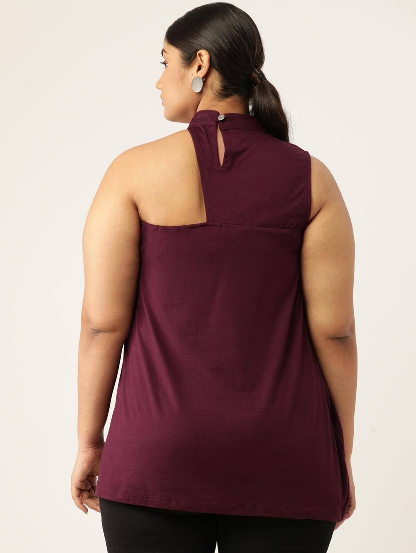 women's asymmetric mock neck top - 19777873 - Standard Image - 2