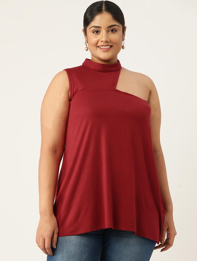 women's a line single shoulder top