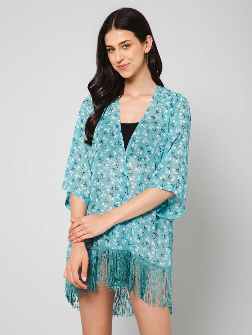 blue georgette coverup