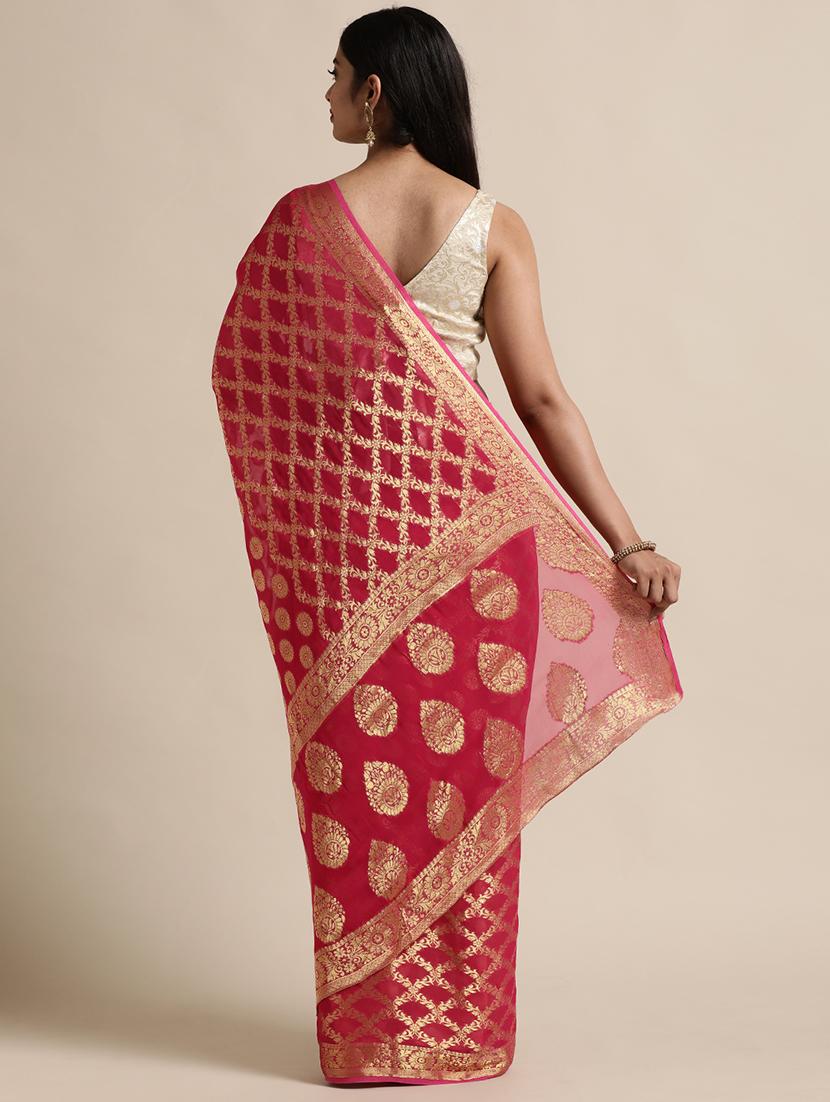 zari work saree with blouse - 19777908 - Standard Image - 2