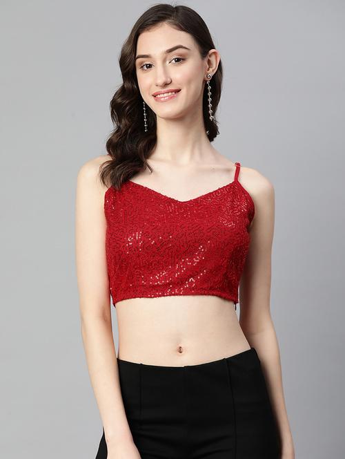 women's crop sweetheart neck top - 19778626 - Standard Image - 0