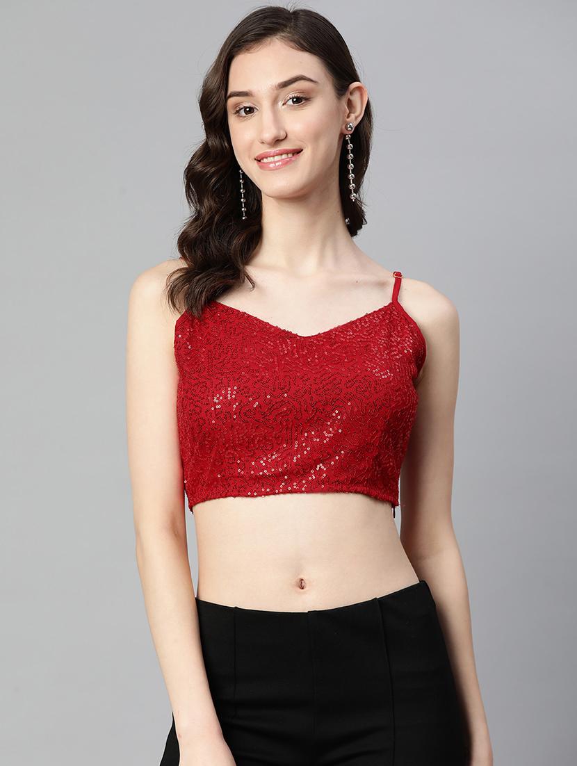 women's crop sweetheart neck top - 19778626 - Zoom Image - 0