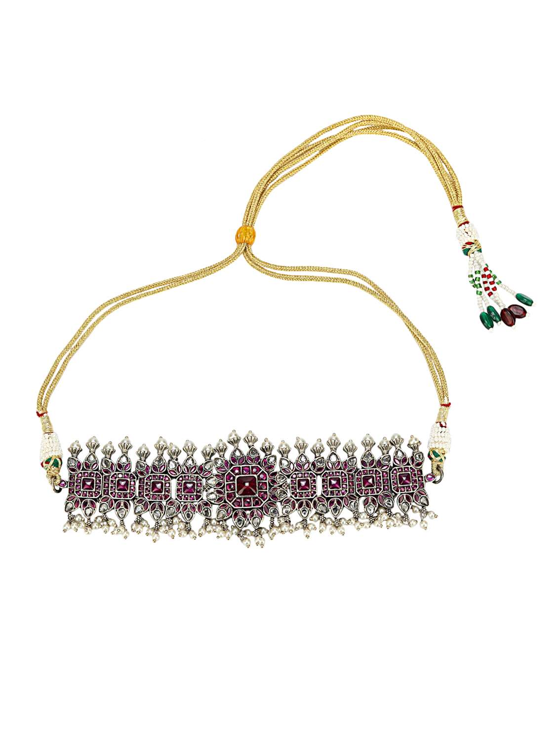 multi colored brass necklaces and earring set - 19778637 -  Standard Image - 2