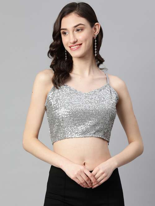 self design crop top - 19778638 - Standard Image - 0