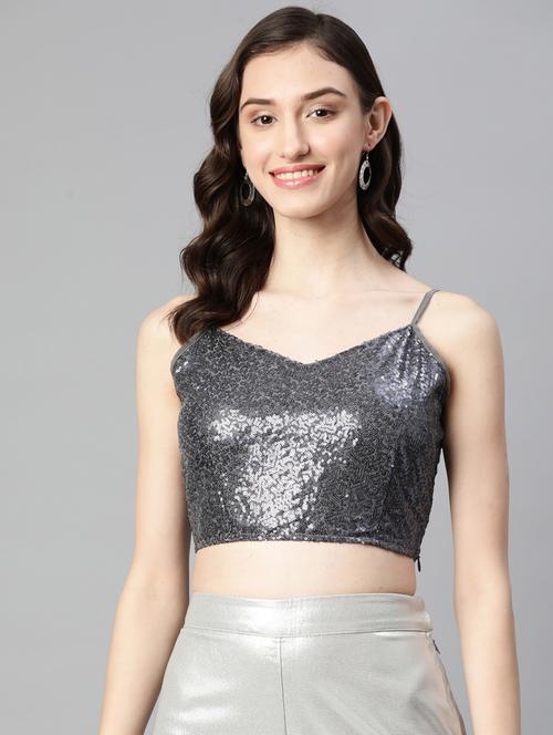 women's crop shoulder strap top - 19778640 -  Standard Image - 0