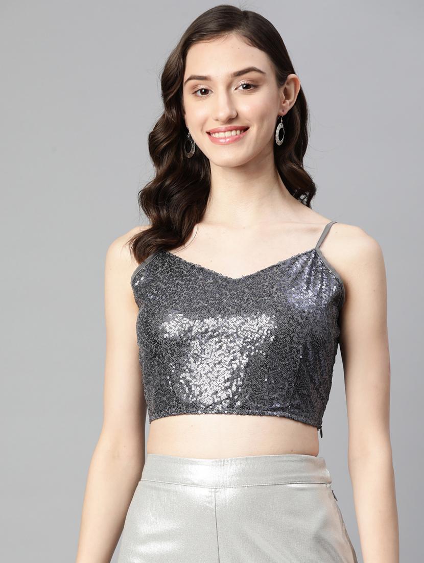 women's crop shoulder strap top - 19778640 -  Zoom Image - 0