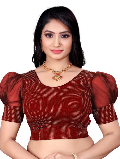 red dupion printed blouse - 19778679 - Standard Image - 0