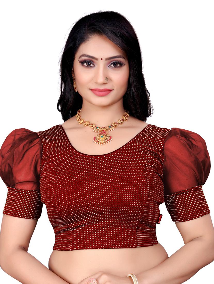 red dupion printed blouse - 19778679 - Zoom Image - 0