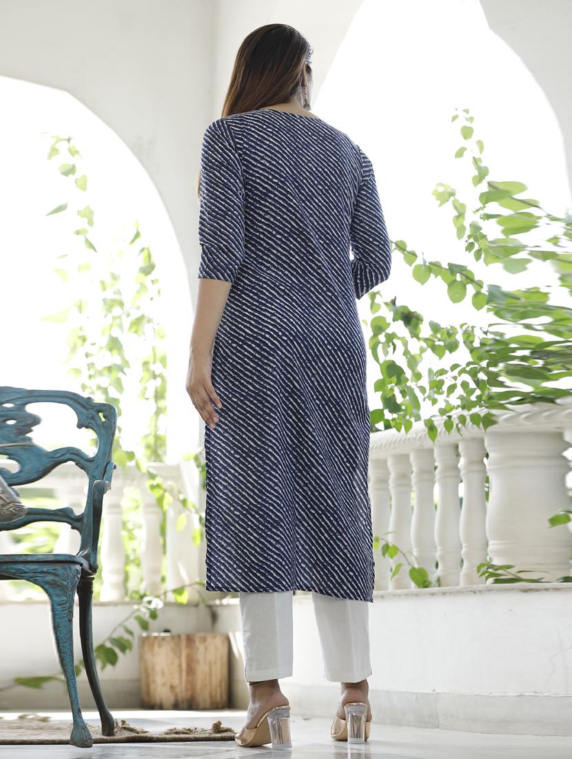 leheriya print kurta pant set - 19778756 - Standard Image - 2