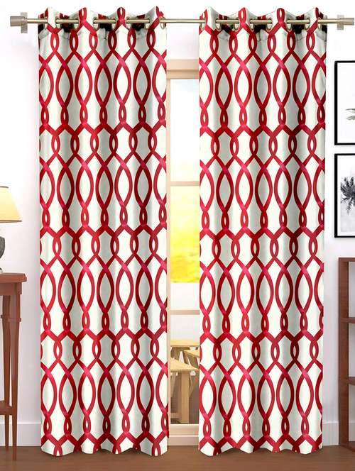 cortina designer eyelet printed home curtains - 19779605 - Standard Image - 0