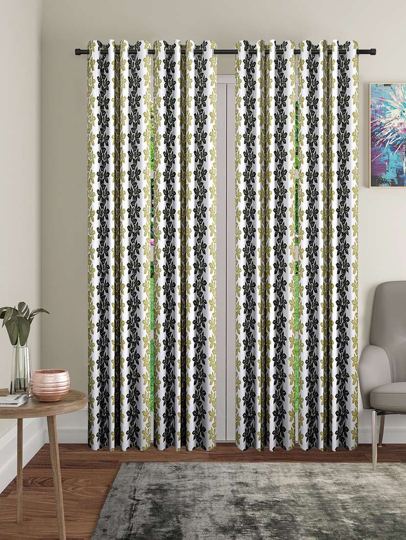 cortina designer eyelet printed home curtains