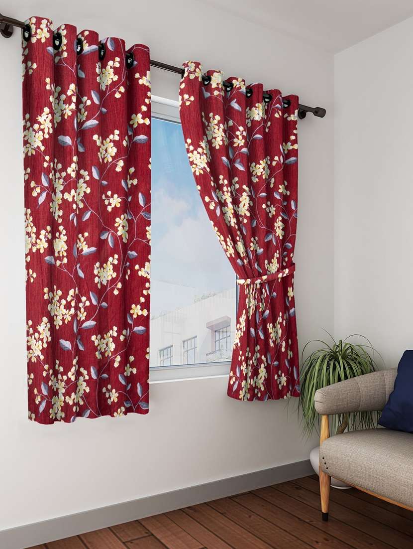 cortina designer eyelet printed home curtains