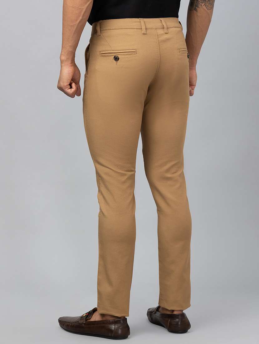 beige cotton blend chinos casual trousers - 19780735 -  Standard Image - 2