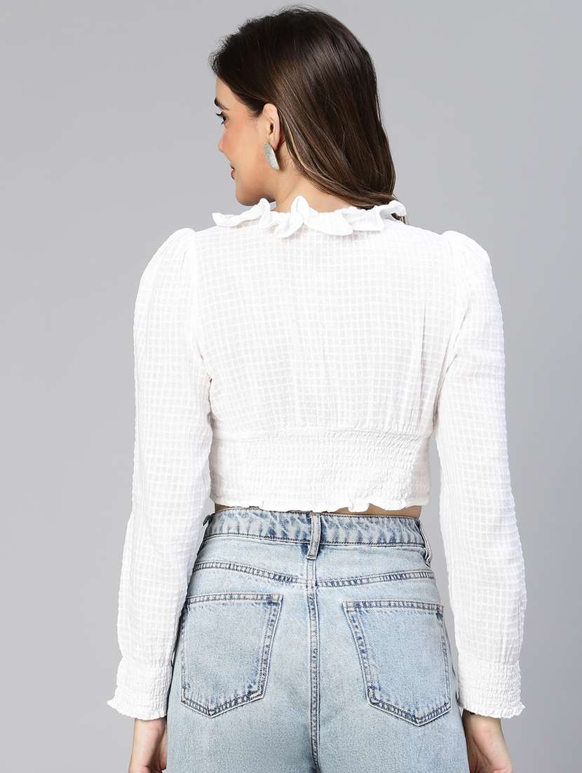 women's crop v neck top - 19780848 -  Standard Image - 2