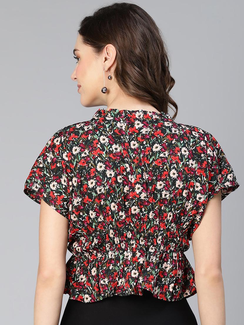 women's blouson v neck top - 19780849 - Standard Image - 2