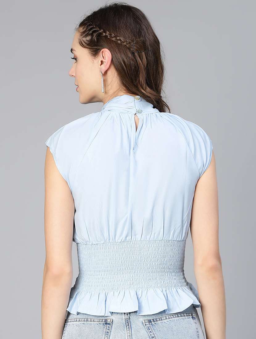 women's blouson tie-up neck top - 19780859 -  Standard Image - 2