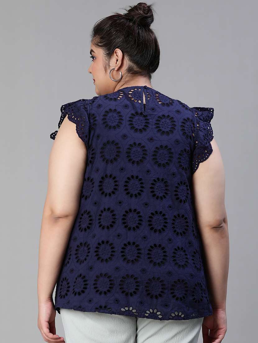 women's straight round neck top - 19780866 - Standard Image - 2