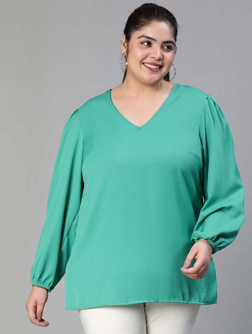 women's straight v neck top - 19780875 -  Zoom Image - 0