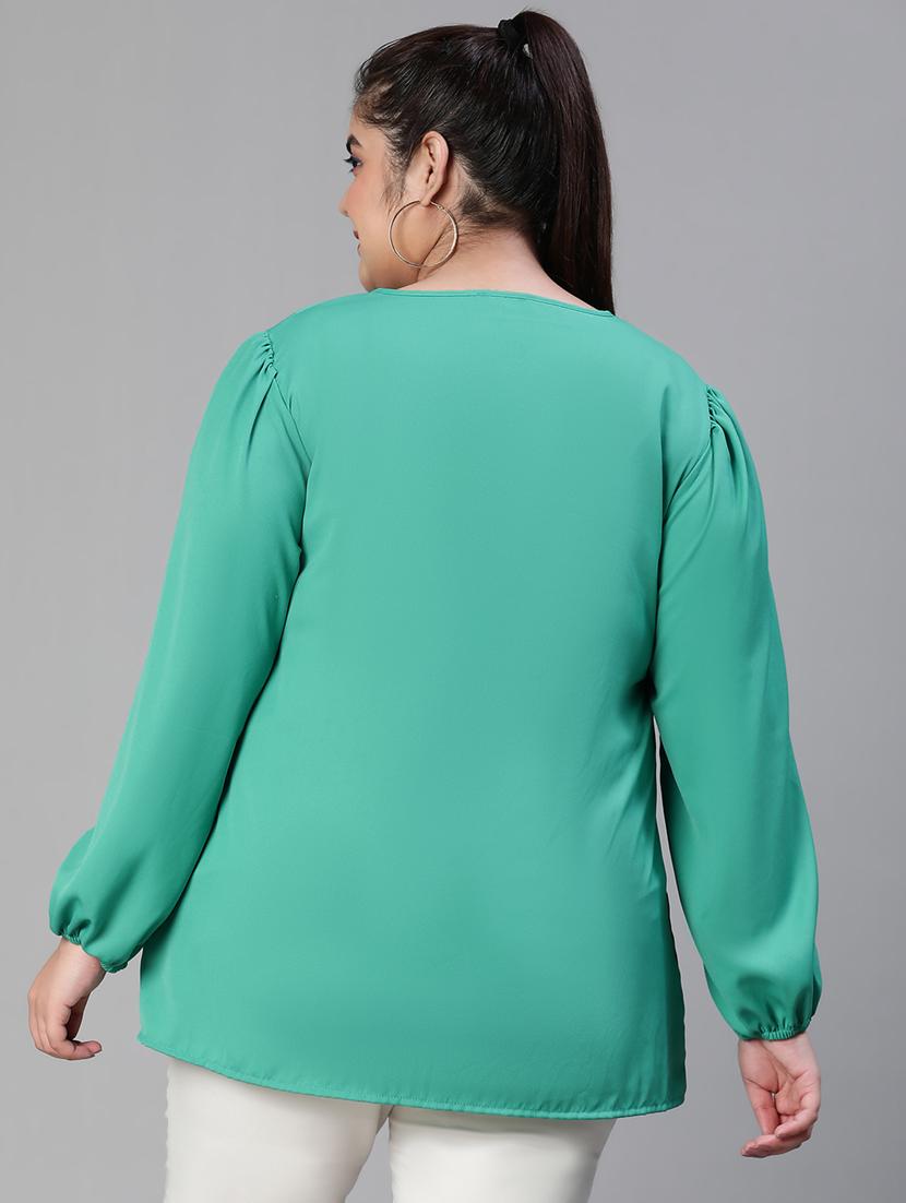 women's straight v neck top - 19780875 - Standard Image - 2