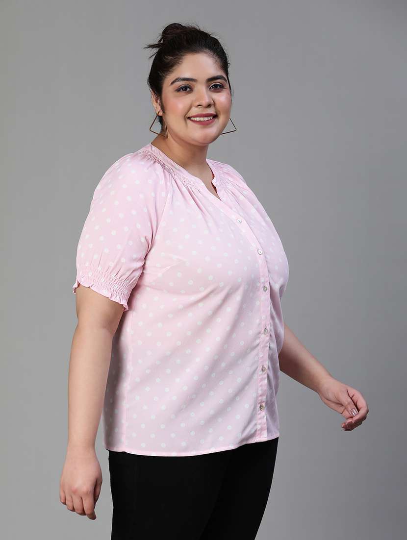 Women's Blouson Mandarin Neck Top - 19780884 -  Standard Image - 2