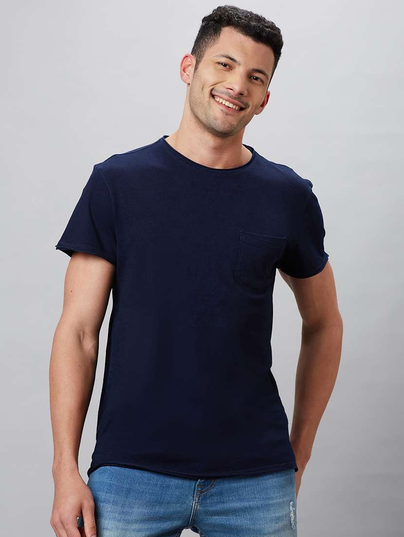 round neck solid regular t-shirt