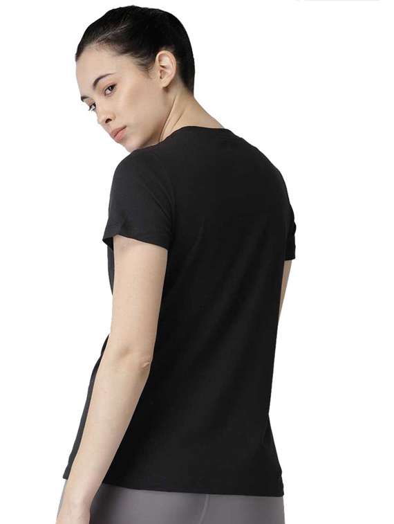 women's front print round neck t-shirt - 19782063 - Standard Image - 2