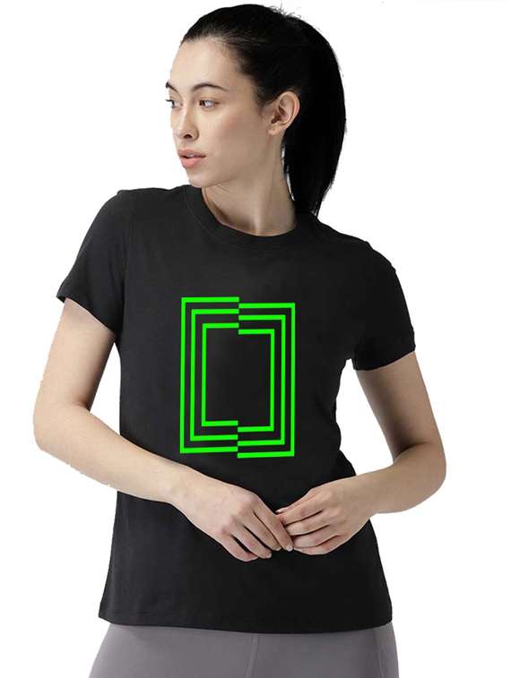 women's front print round neck t-shirt - 19782088 - Zoom Image - 0