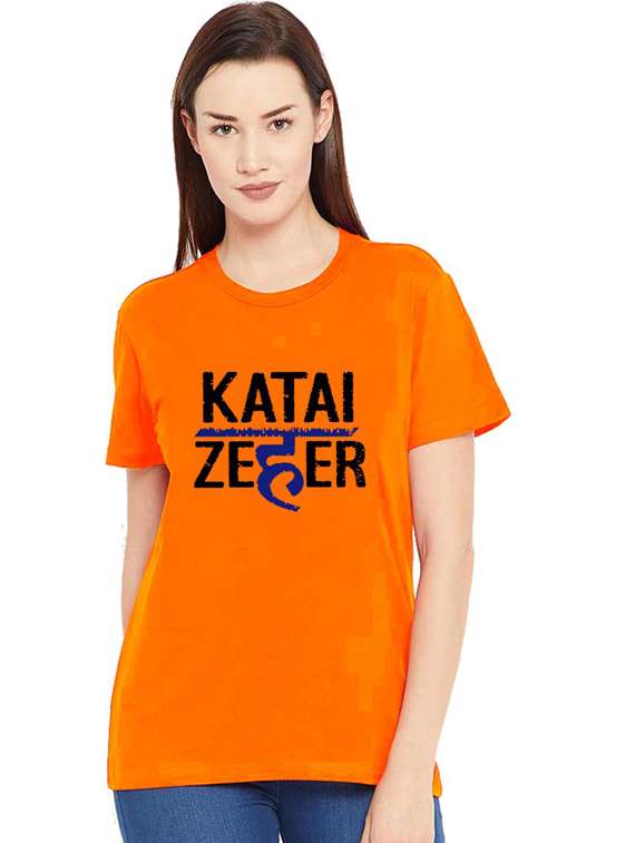 women's chest print round neck t-shirt