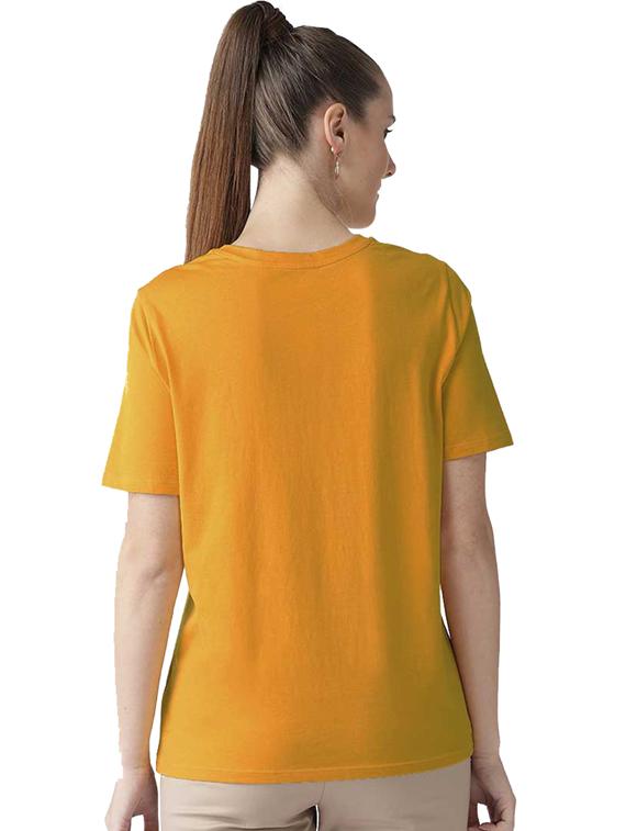 women's chest print round neck t-shirt - 19782224 - Standard Image - 2