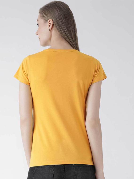 women's front print round neck t-shirt - 19782292 - Standard Image - 2