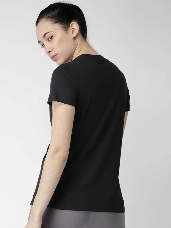 women's front print round neck t-shirt - 19782316 - Standard Image - 2