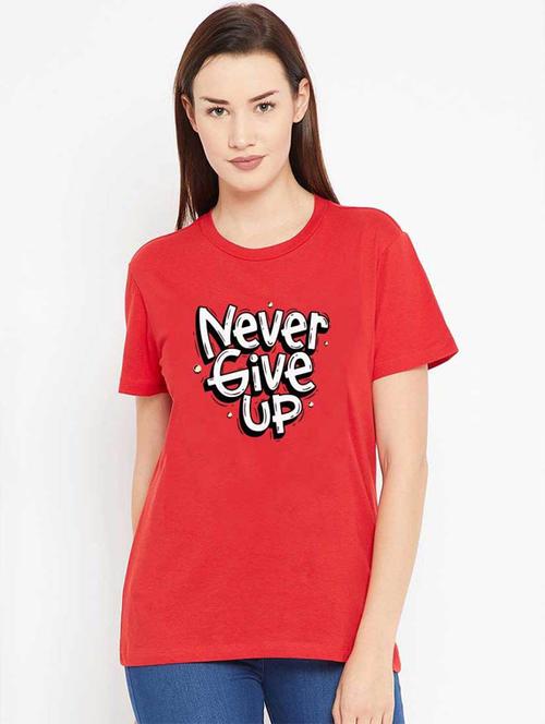 women's front print round neck t-shirt - 19782354 -  Standard Image - 0
