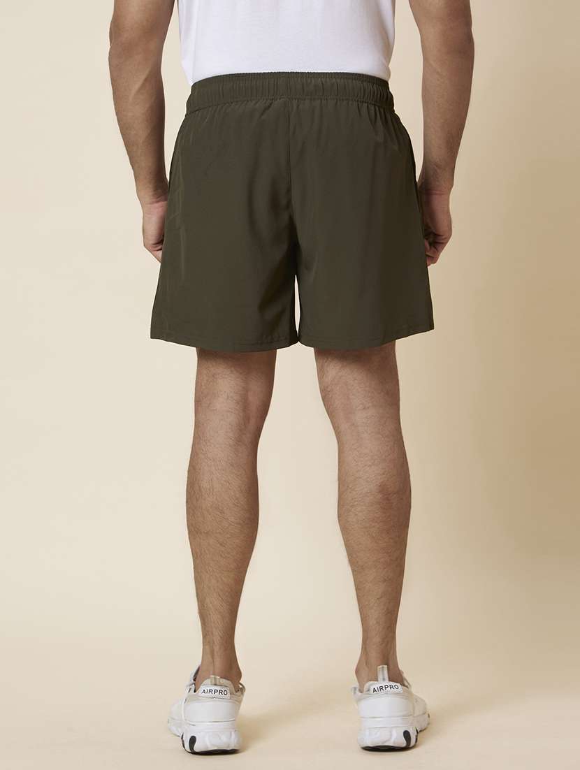 olive solid regular fit sports shorts - 19782559 -  Standard Image - 2