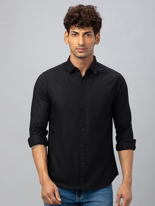 men solid cotton casual shirt - 19782647 - Standard Image - 0