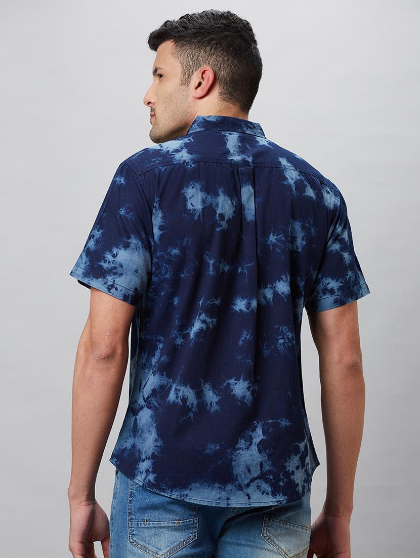 men blue cotton casual shirt - 19782659 - Standard Image - 2