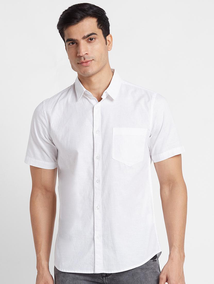 globus men white regular fit spread collar pure cotton casual shirt - 19782665 - Zoom Image - 0