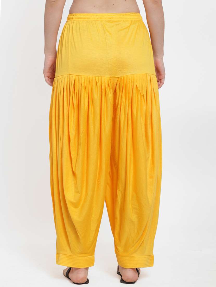 yellow viscose patiyala salwars - 19783662 -  Standard Image - 2