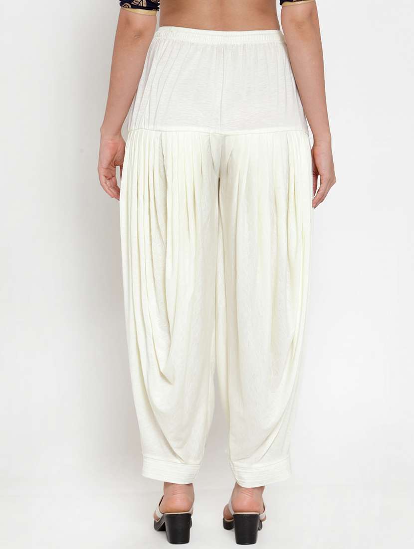 white viscose patiyala salwars - 19783677 - Standard Image - 2