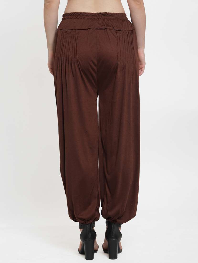 brown viscose harem salwars - 19783690 -  Standard Image - 2