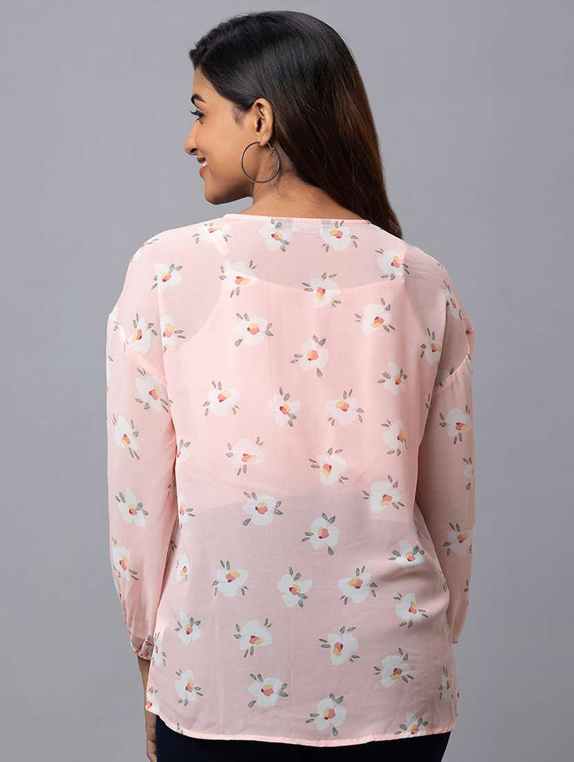 women pink polyester regular top - 19783702 -  Standard Image - 2