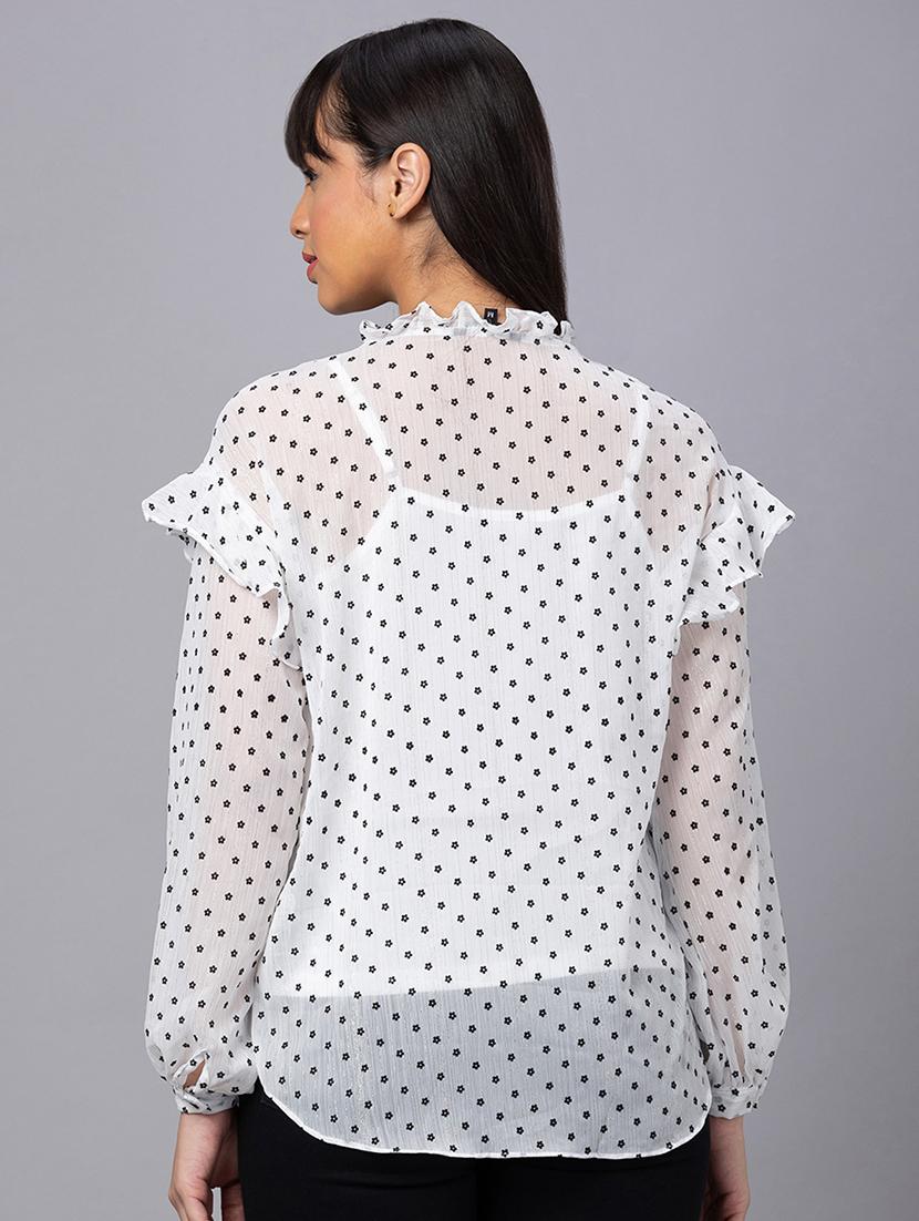 women white polyester regular top - 19783703 - Standard Image - 2