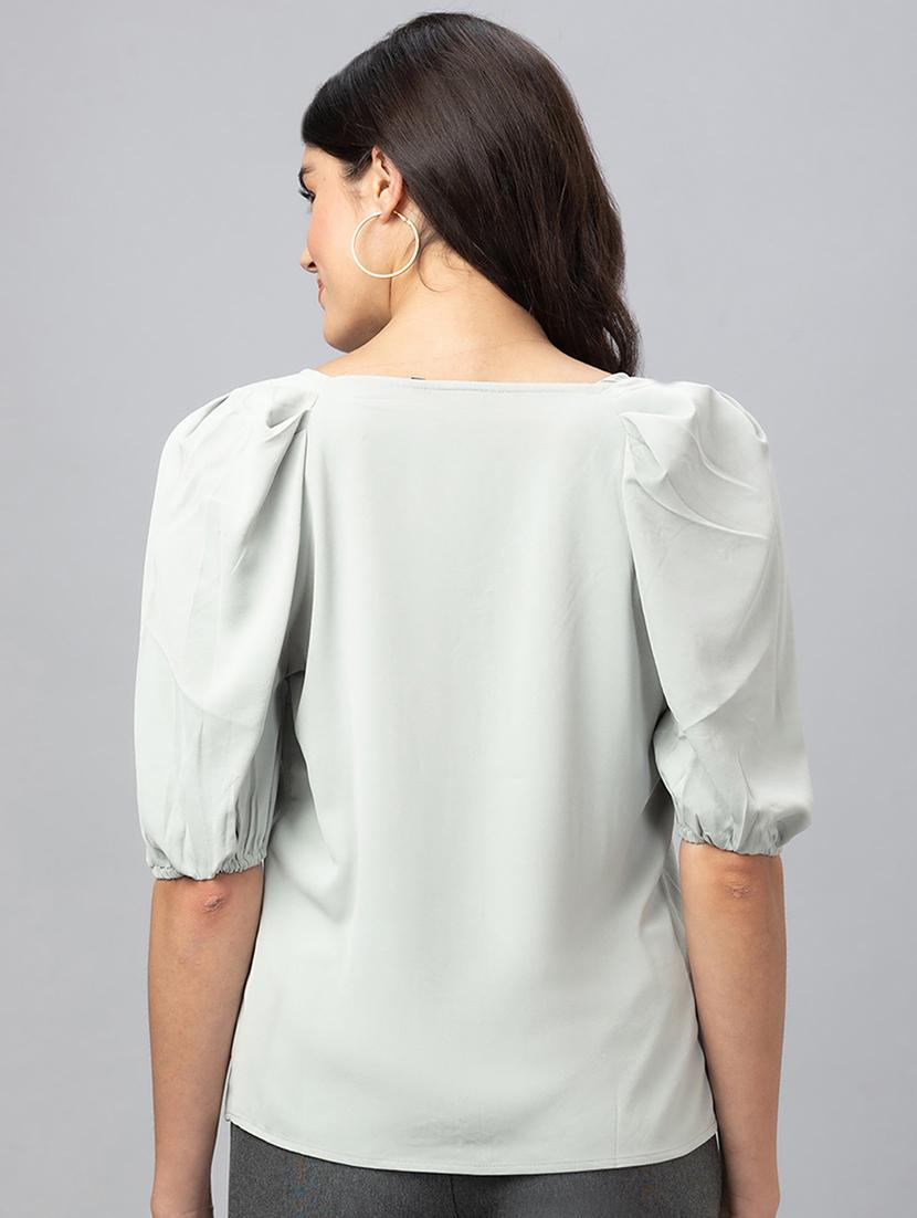 women mint green polyester regular top - 19783708 - Standard Image - 2
